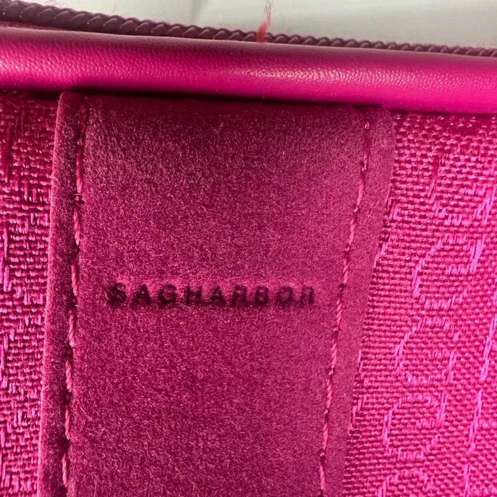Sag Harbor Pink Cosmetic Bag with Textured Design monogram